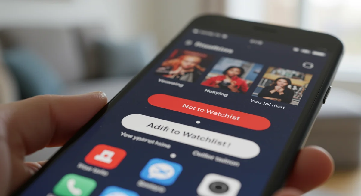 Interfaz de aplicación de streaming con opción de notificación de episodios.