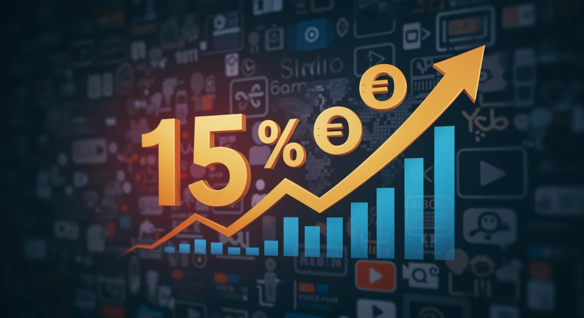Gráfico mostrando un aumento del 15% en ventas gracias a estrategias de live streaming y formato corto.