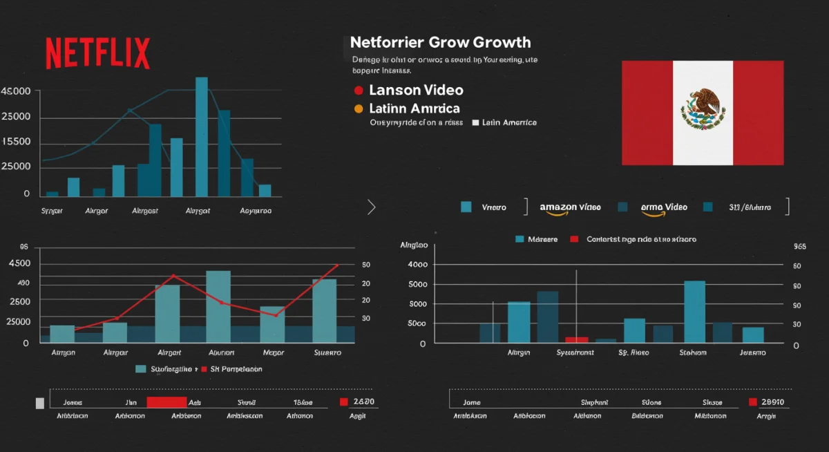 Gráfico comparativo de inversión y crecimiento de suscriptores de Netflix y Amazon Prime Video en México.