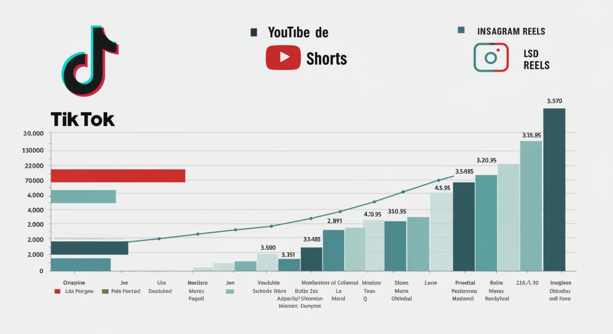 Gráfico comparativo de TikTok, YouTube Shorts e Instagram Reels en el mercado mexicano.
