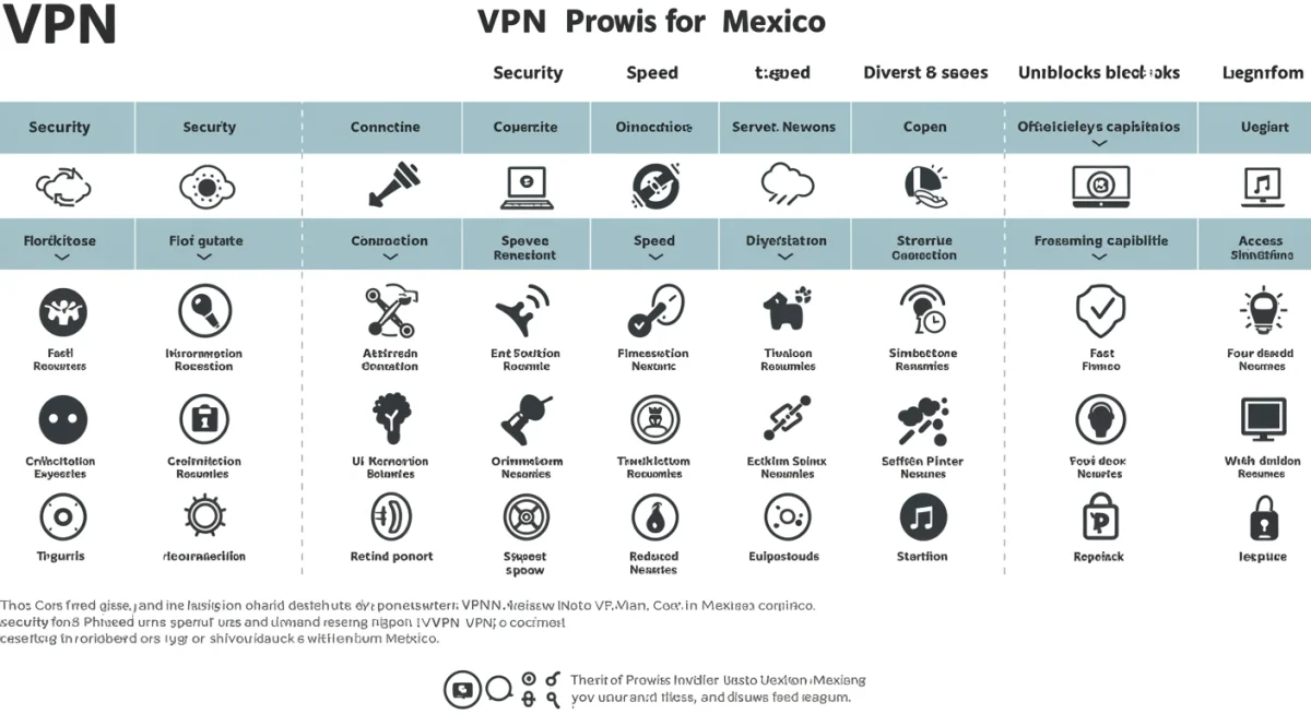 Tabla comparativa de características de servicios VPN líderes para México