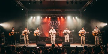 Concierto vibrante de música regional mexicana en Estados Unidos, con la diáspora celebrando su identidad cultural y orgullo patrio en 2026.
