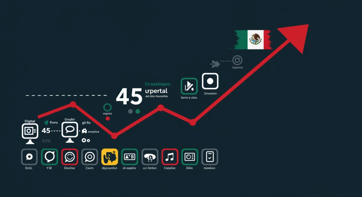 Gráfico de crecimiento del 45% en audiencia de serie mexicana en streaming.