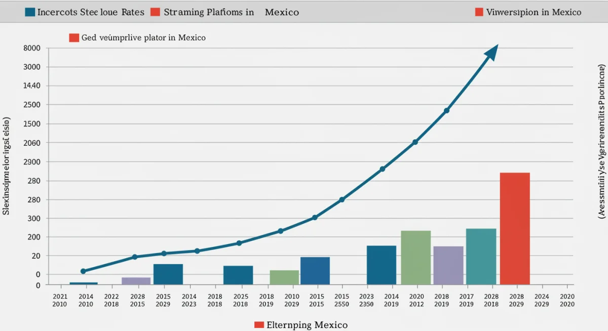 Gráfico que muestra el aumento de suscriptores a plataformas de streaming en México y el crecimiento del consumo de telenovelas.