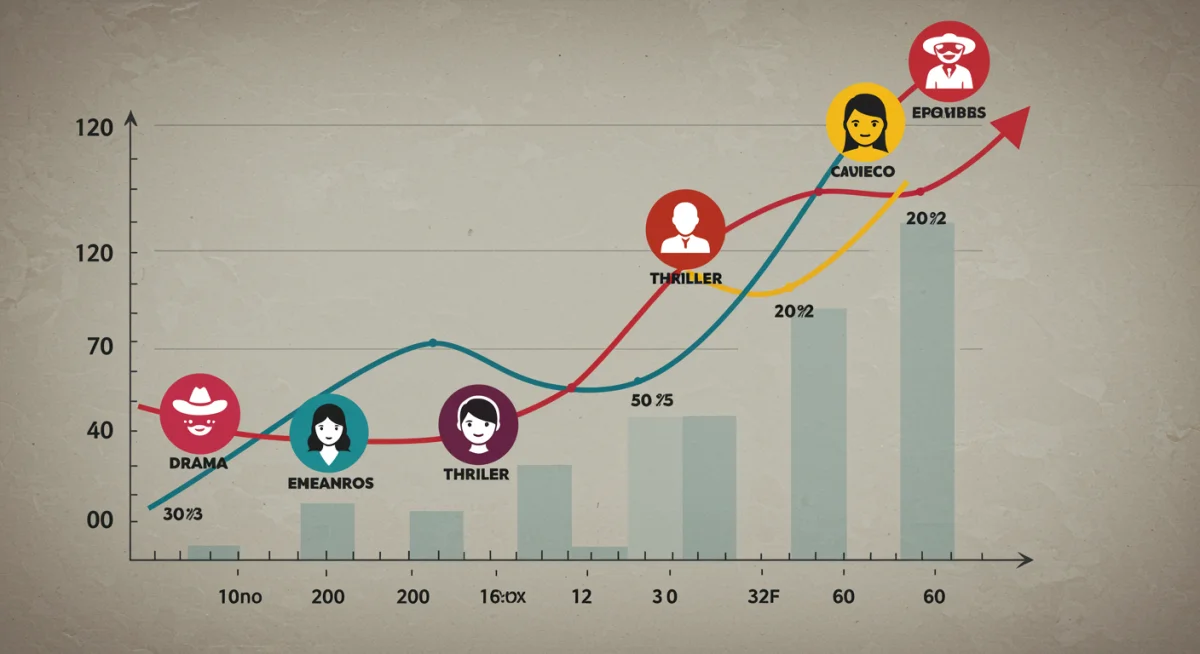 Gráfico que ilustra el incremento de la adicción a las series mexicanas a lo largo de los primeros episodios.