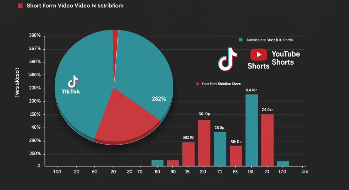 Gráfico que muestra la distribución del mercado de plataformas de formato corto en México para el año 2026, destacando la predominancia de TikTok y YouTube Shorts.