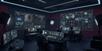Estudio de postproducción futurista en México con IA
