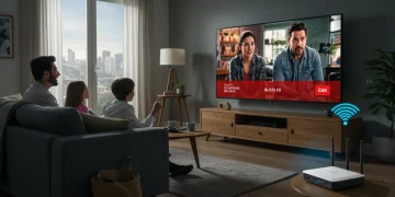 Familia mexicana disfrutando de series en streaming sin buffering en 2026