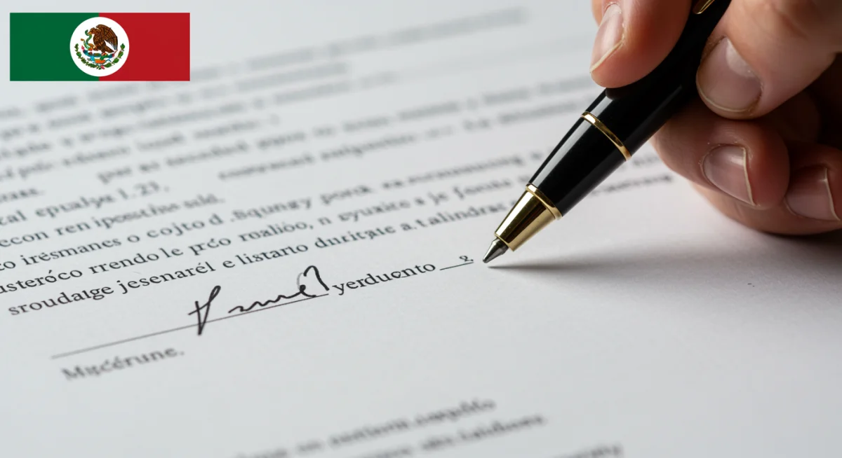 Firma de contrato detallada, simbolizando acuerdos legales en coproducciones.