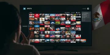 Televisor mostrando canales internacionales vía IPTV en México en 2026.