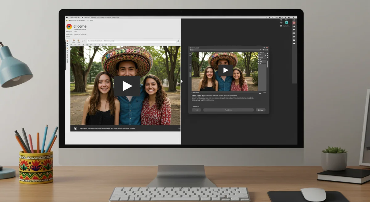 Funcionalidad Picture-in-Picture en Chrome para series, demostrando multitarea en México.