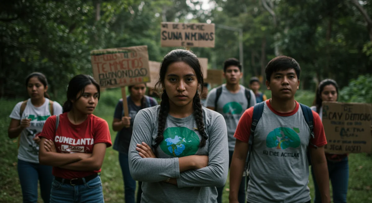 Jóvenes activistas en una serie mexicana sobre temas ambientales y comunitarios.