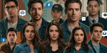 Collage dinámico de las series mexicanas más populares de 2026, destacando su impacto en redes sociales.