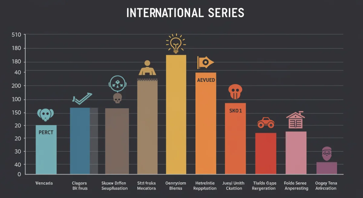 Gráfico comparativo mostrando la valoración de las 7 series internacionales destacadas en México.