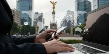 Persona en México usando VPN para acceder a contenido internacional bloqueado en 2026